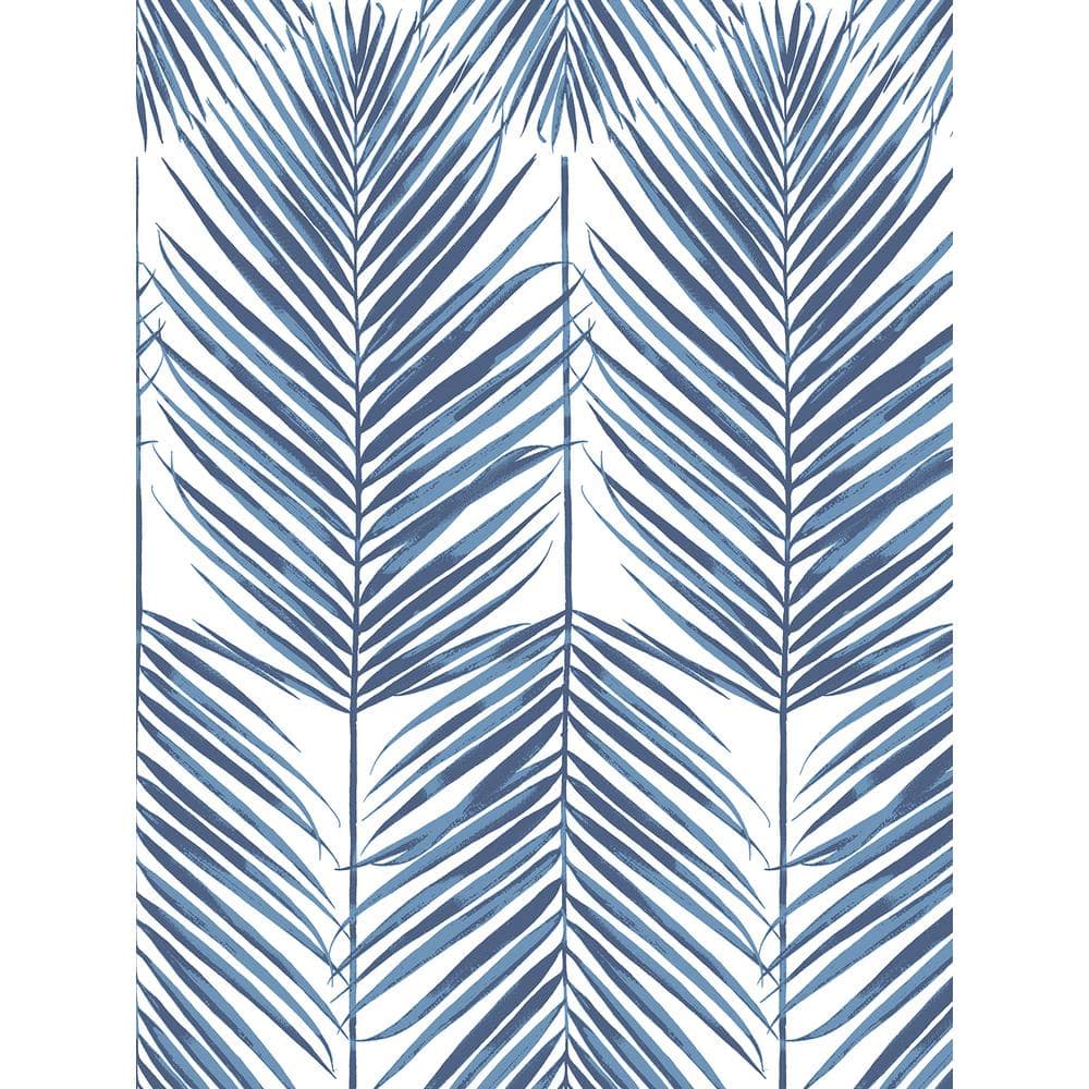 NextWall Paradise Palms Peel and Stick Wallpaper - 27 in. W x 18 ft. L - Coastal Blue