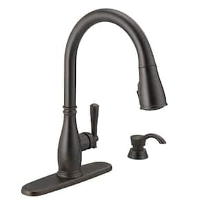 Charmaine Single-Handle Pull-Down Sprayer Kitchen Faucet with Soap Dispenser in Venetian Bronze