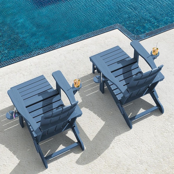 JEAREY 3-Level Adjustable Patio Folding Plastic Adirondack Chair