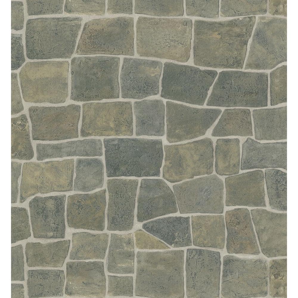 Taupe Stone Textured Vinyl Wallpaper Roll