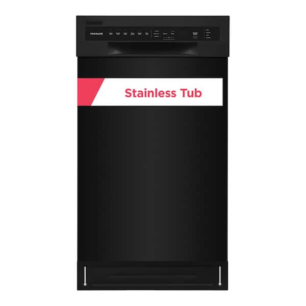 Frigidaire 18 in. Black Front Control Built-In Tall Tub Dishwasher with Stainless Steel Tub, ENERGY STAR, 52 dBA
