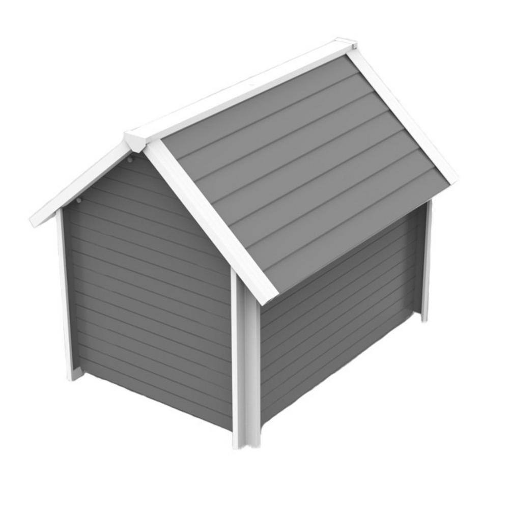 Large Gray and White Insulated ECOFLEX Raised Dog House