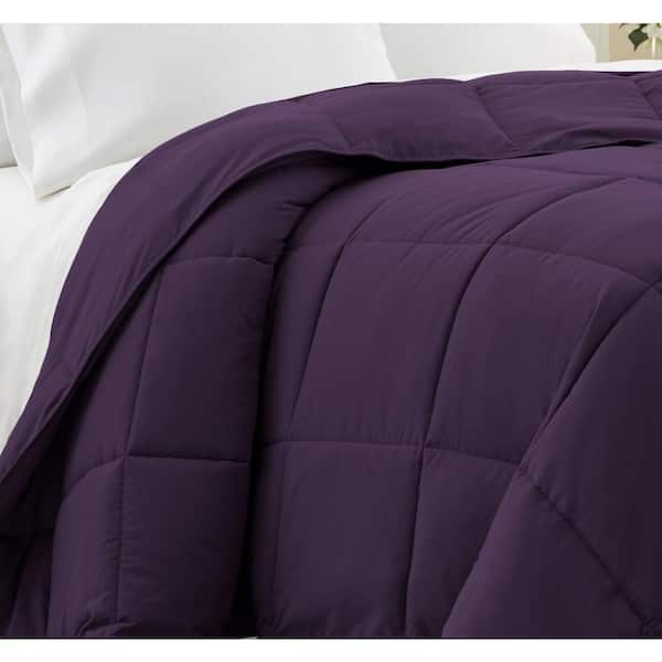 Down Alternative Comforter All Season Egyptian Cotton Queen Size Lavender Stripe