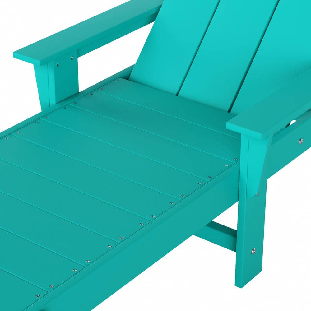 Turquoise Adjustable All-Weather Poly Outdoor Chaise Lounge