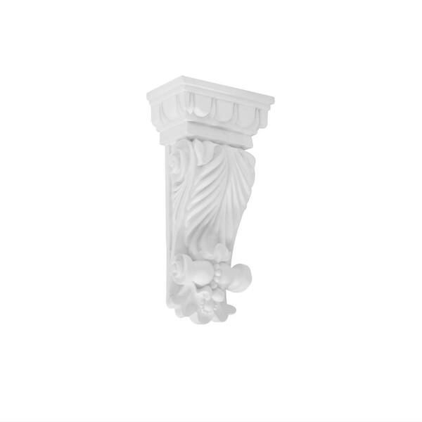 American Pro Decor 4-13/16 in. x 9-1/2 in. x 2-1/2 in. Primed Polyurethane Decorative Acanthus and Egg and Dart Corbel