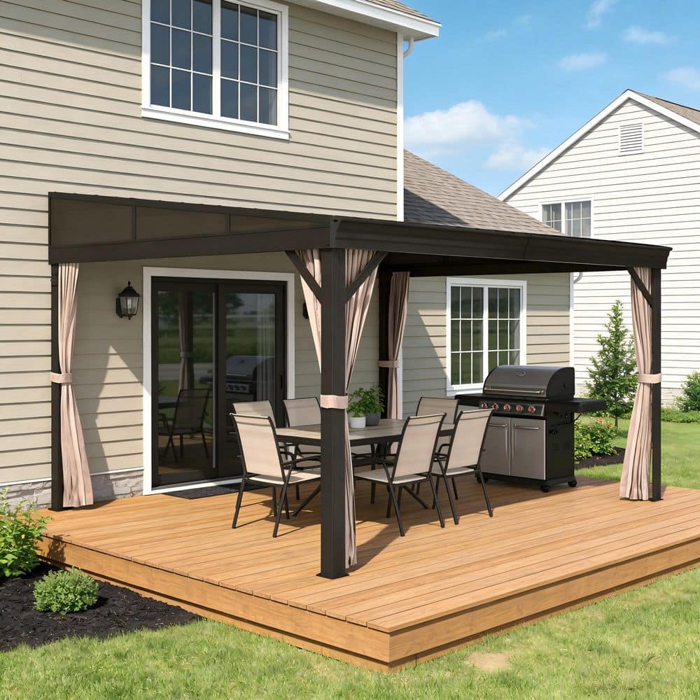 Mondawe 12 ft. x 14 ft. Outdoor Patio Aluminum Frame Lean-To