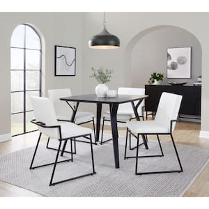 Dutchess Black Metal and White Faux Leather Dining Chair (Set of 2)