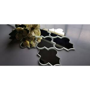 Reflections Silver Arabesque Mosaic 10.125 in. x 11.625 in. Glass Mirror Backsplash Wall Tile (10.2 sq. ft./Case)