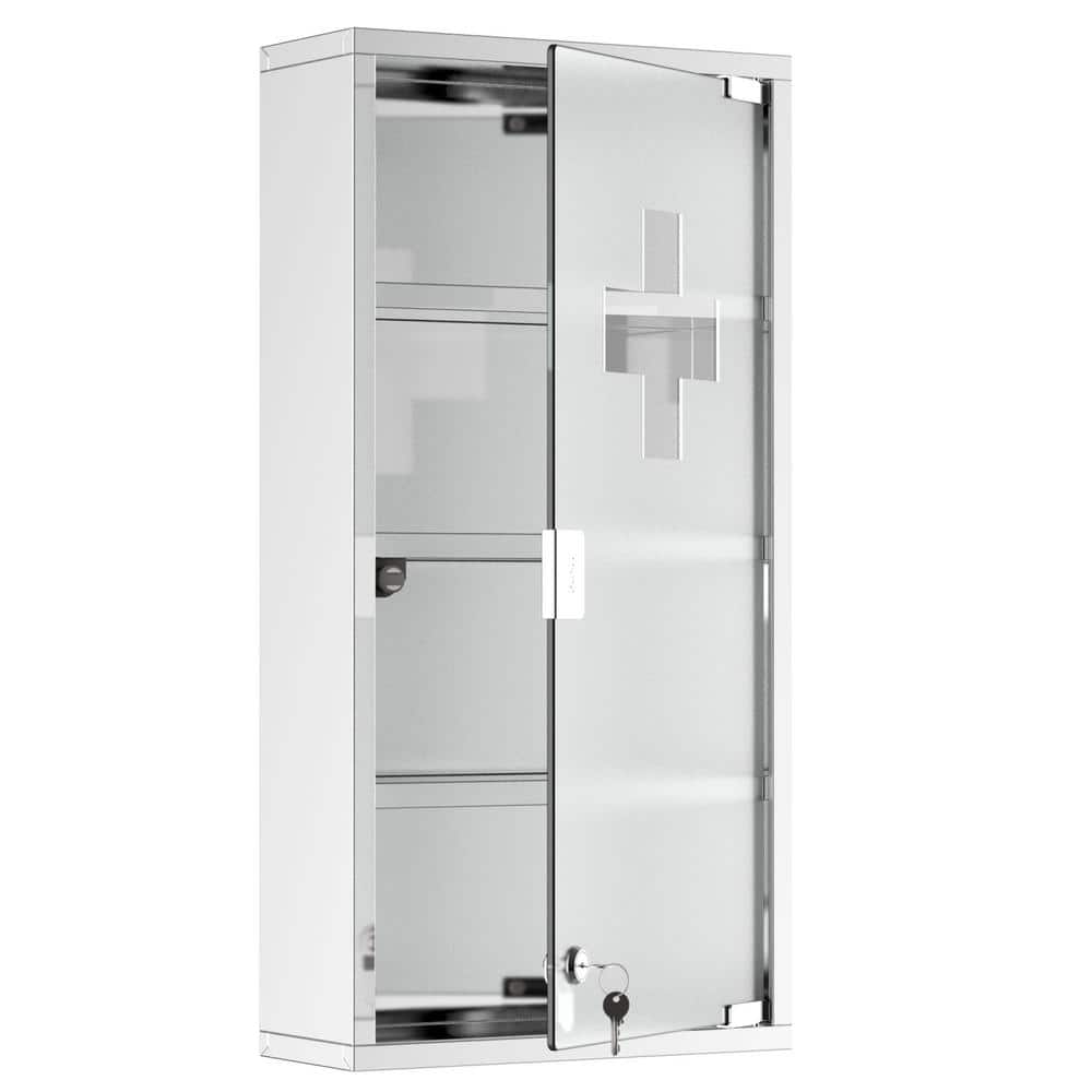 11.75 in. W x 23.5 in. H Rectangular Silver Stainless Steel Surface Mount M