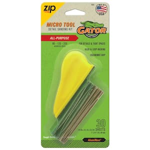 MicroZip 1 in. x 3-1/2 in. All-Purpose Hook and Loop Assorted Grits Detail Sanding Block Kit