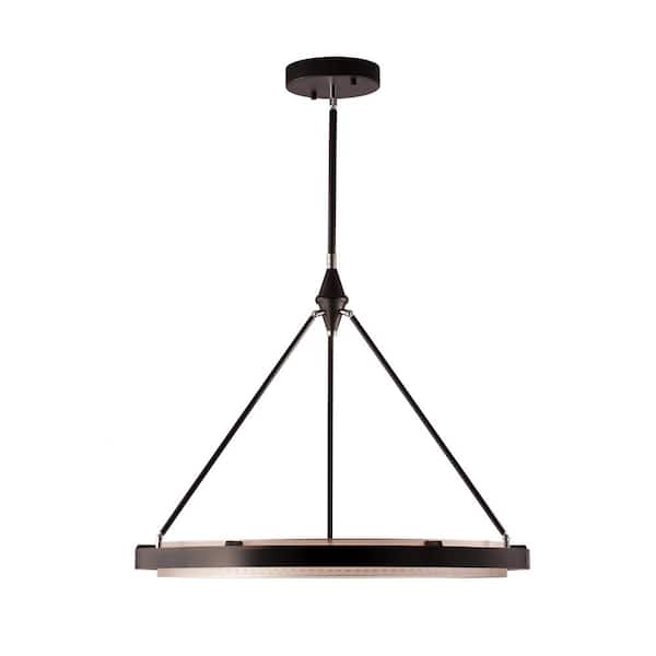 ALORA Duo 32 in. 1 Light 62-Watt Classic Black/Silver Shimmer Integrated LED Pendant Light