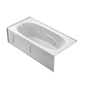 SIGNATURE 72 in. x 36 in. Whirlpool Bathtub with Left Drain in White with Heater