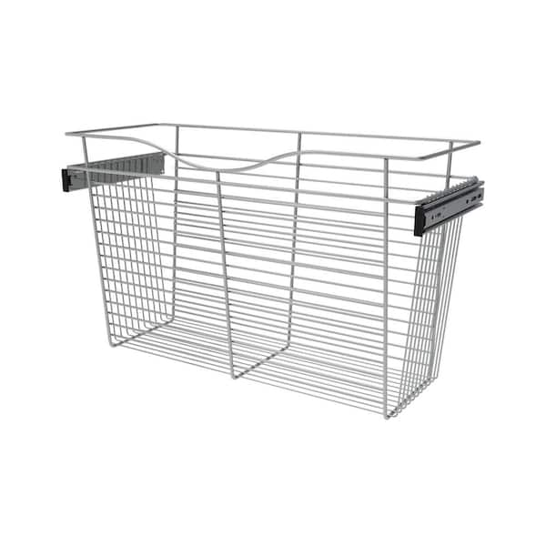 Rev-A-Shelf 18 in. H x 30 in. W Chrome Steel 1-Drawer Wide Mesh Wire Basket