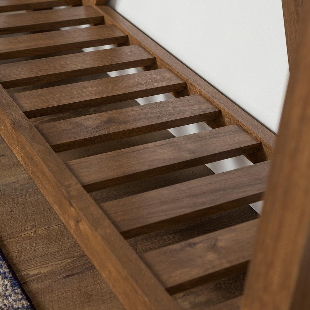 Farmhouse Charm 52" Walnut Wood Console Table with Marble Finish and Storage
