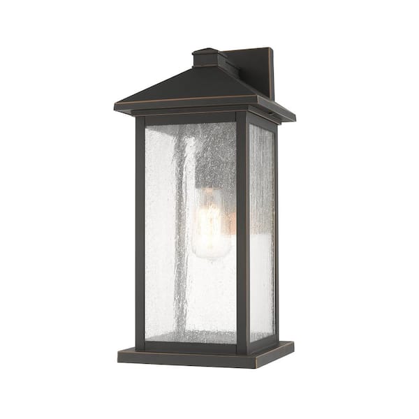 Unbranded Portland Oil Rubbed Bronze Outdoor Hardwired Lantern Wall Sconce with No Bulbs Included