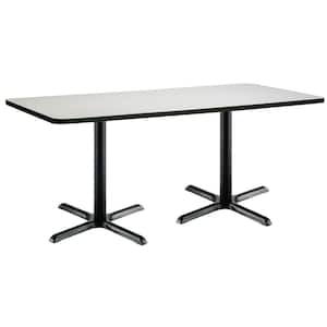 Mode 36 x 72 in. Crisp Linen Wood Laminate Dining Table with Black Steel X-Base (Seats 6)
