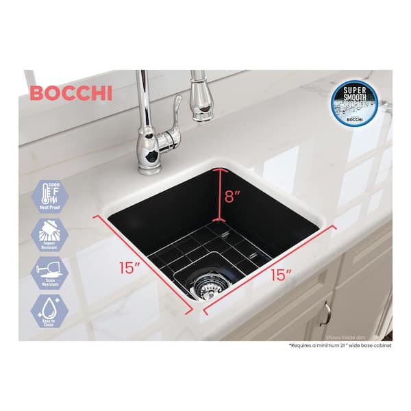 BOCCHI Matte Black Sink Bottom Grid for 18 in. Single Bowl