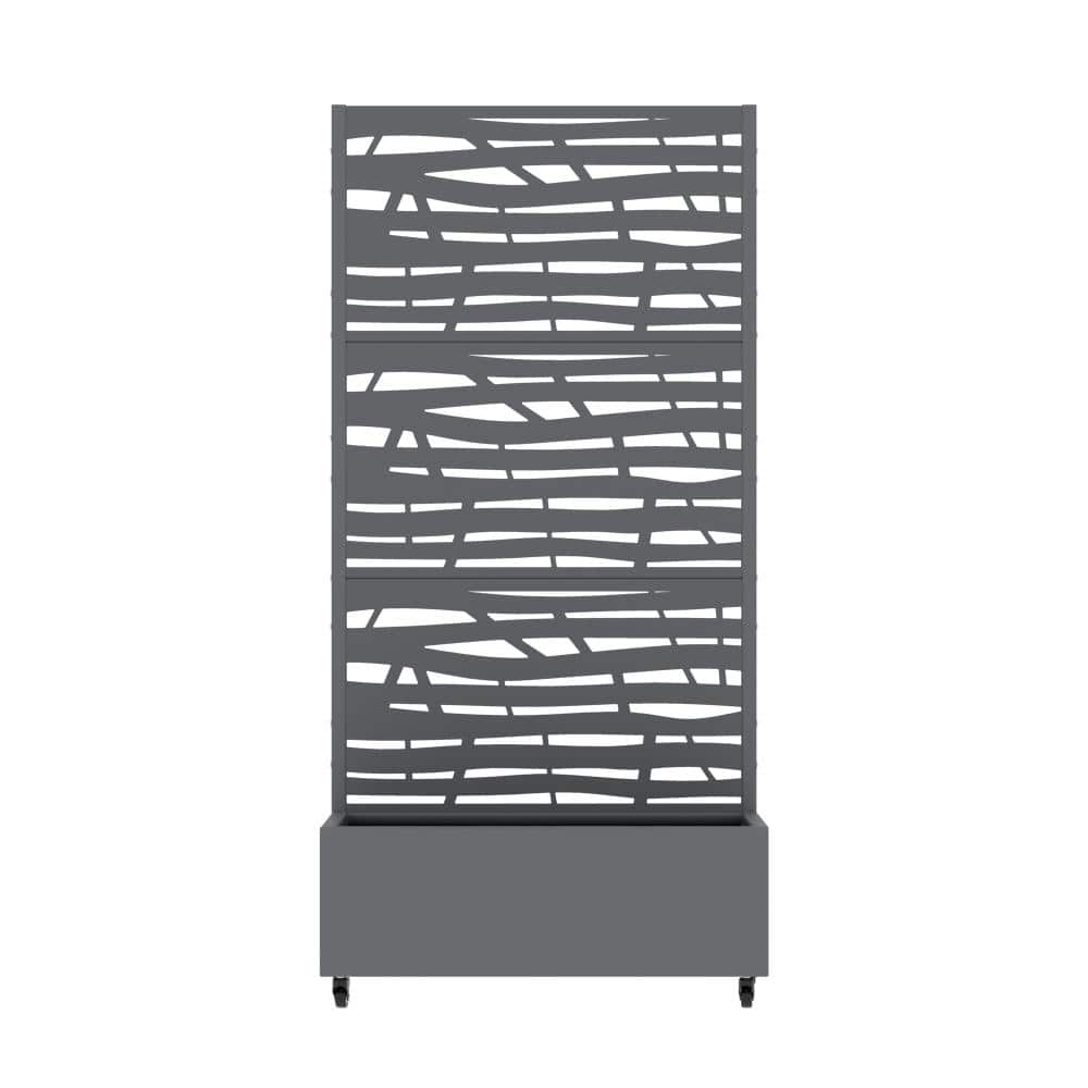 "72"" H x 35"" W Gray Metal Raised Planter Box with Trellis, Freestanding Raised Garden Bed for Patio Decor" price history on PriceWatchPro