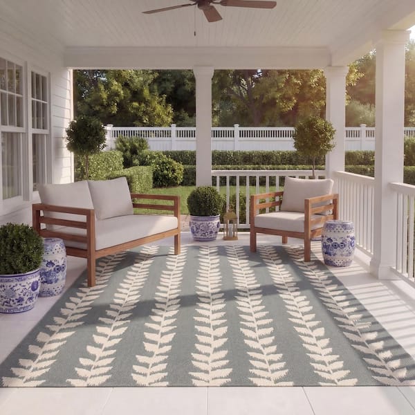 nuLOOM Jacinda Trellis Indoor/Outdoor Light Grey 6 ft. 7 in. x 9