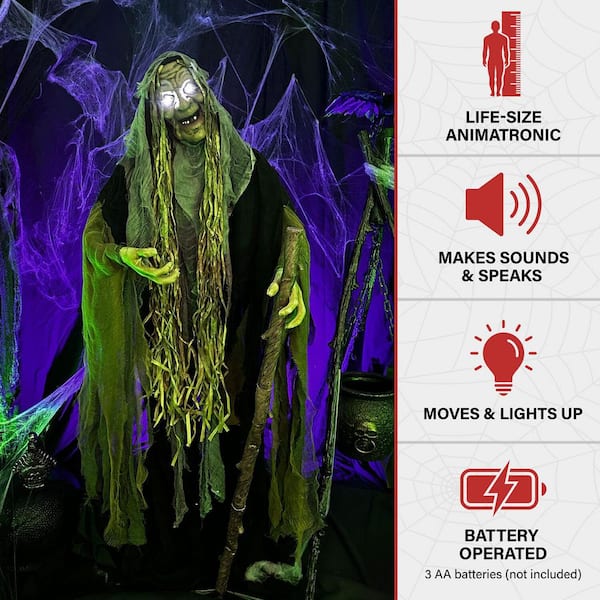 68 in. Touch Activated Animatronic Witch