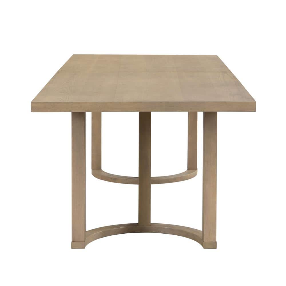 Evat 95" Light Ash Rubberwood Modern 8-Seater Dining Table