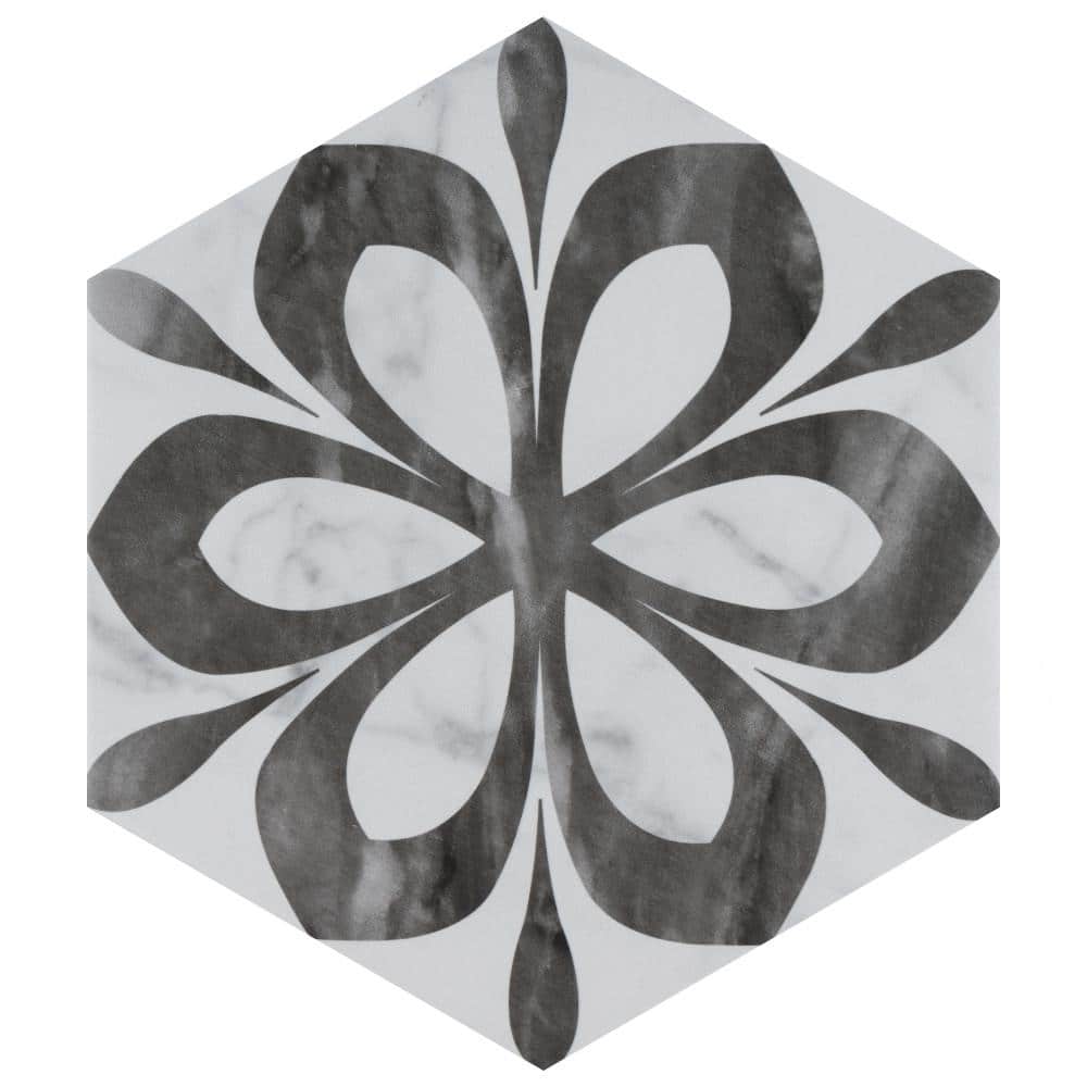 Classico Bardiglio Hex Daisy 7 in. x 8 in. Porcelain Floor and Wall Take Home Tile Sample price history on PriceWatchPro