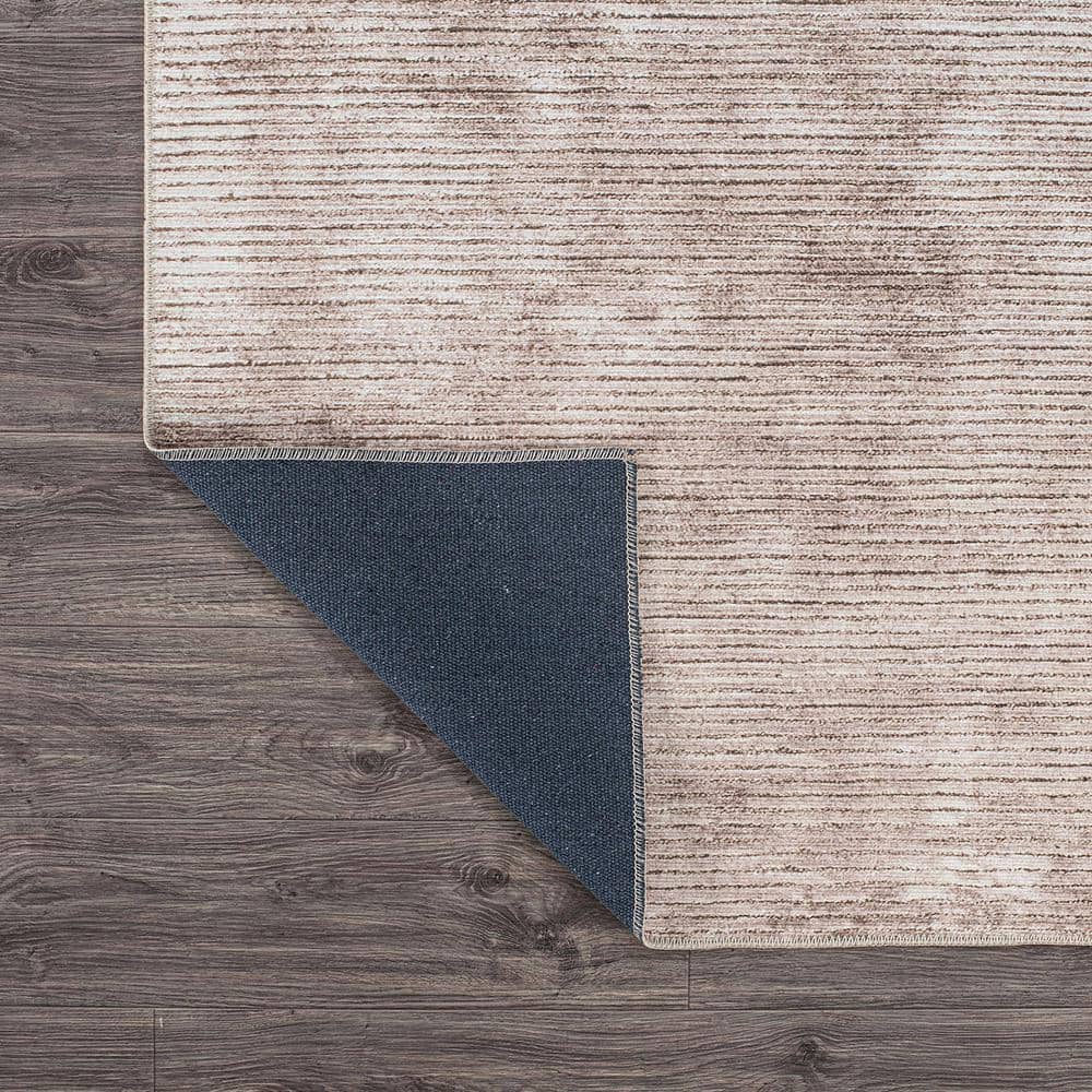 Beige Stripe Synthetic Flat Woven 10' x 14' Area Rug