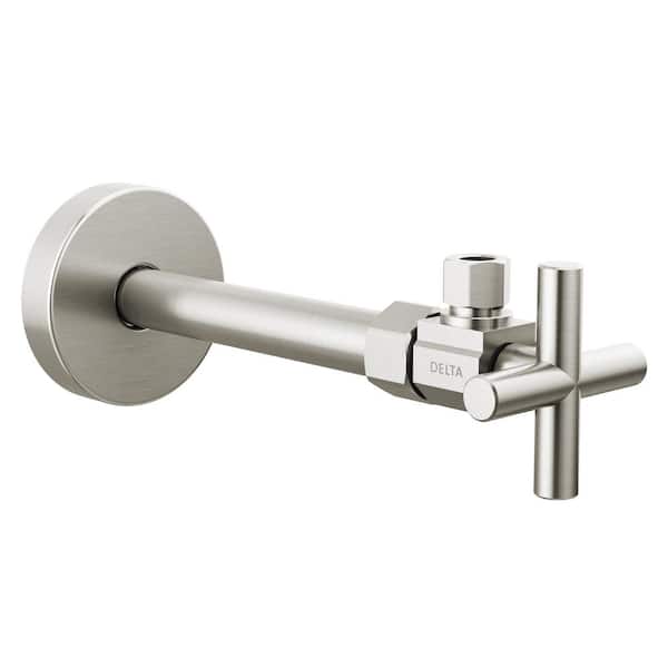 1/2 in. x 7.75 in. L Stainless Brass Angled Supply Stop Valve