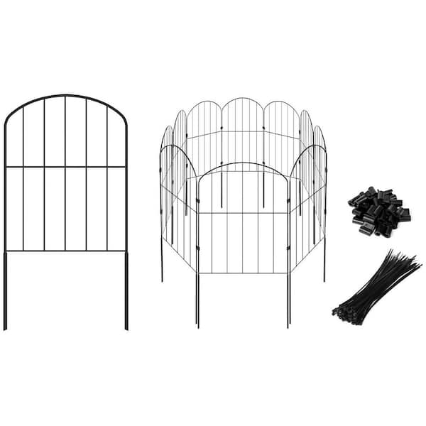 Decorative Metal Wire Garden Fence 13 in. 10 Panels No Dig Animal Barrier for Dogs Rabbits Flower Bed Edging