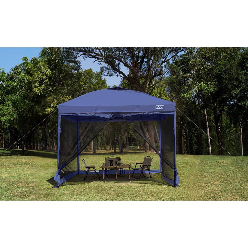 Navy Blue 10x10ft Pop-Up Canopy Tent with Mesh Walls