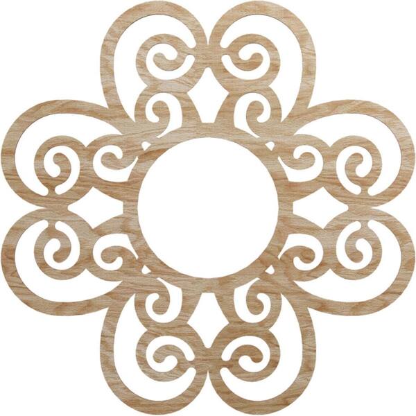 Ekena Millwork 32 in. x 11.125 in. x 0.25 in. Wood Medallion Moulding