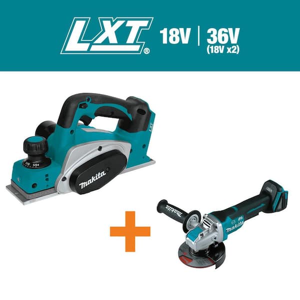 18V LXT Cordless 3-1/4 in. Planer with bonus 18V LXT Brushless 4-1/2 in. /5 in. Paddle Switch X-LOCK Angle Grinder