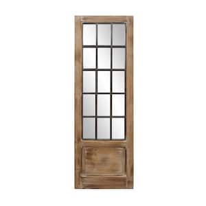 15 in. W x 47.25 in. H Rectangle Wood and Metal Framed Brown Mirror