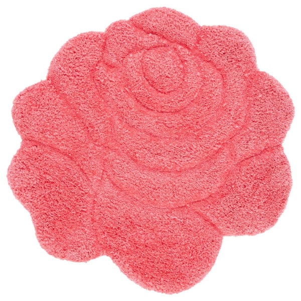 Novelty 4 ft. x 4 ft. Fuchsia/Pink Floral Specialty Area Rug