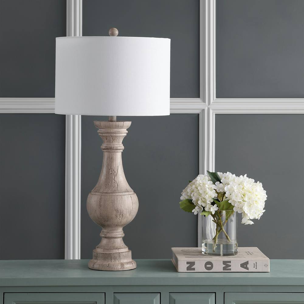 Savion 31.25" White Wash Polyresin Table Lamp Set