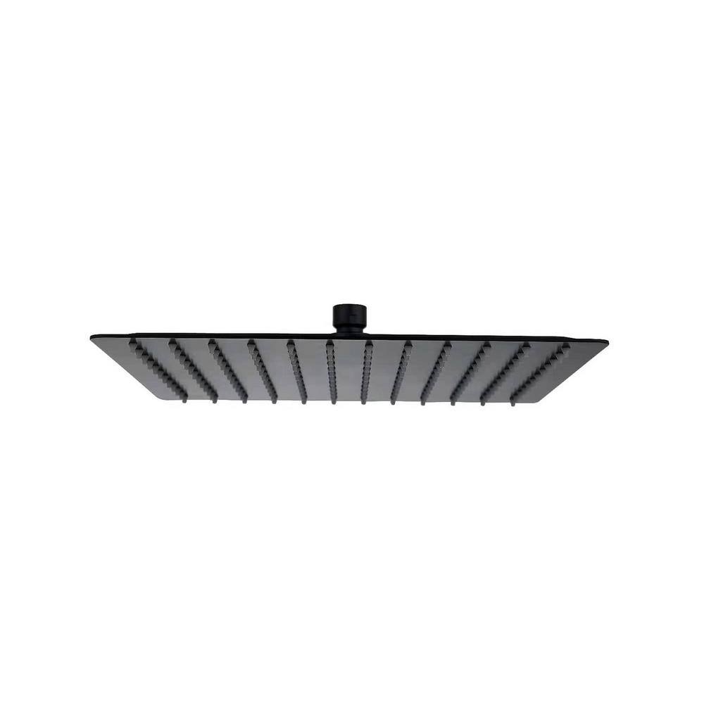 1-Spray Patterns 10 in. Square Wall Mount Ultra-Thin Fixed Shower Head in Matte Black price history on PriceWatchPro