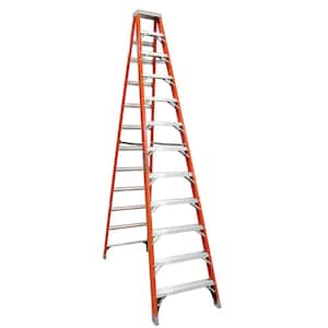 Louisville Ladder 12 Foot Fiberglass Industrial Extension Single Ladder  FE3112
