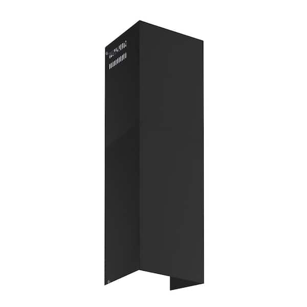 Winflo Chimney Extension in Black (Up to 11 ft. Ceiling) for Wall Mount Range Hood (Upper and Lower Piece Set)