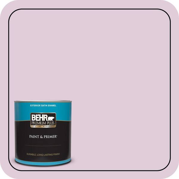 BEHR PREMIUM PLUS 1 qt. #M110-2 Cassia Buds Satin Enamel Exterior Paint & Primer