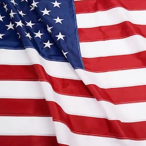 1 ft. x 1.5 ft. American US Flag Heavy-Duty Nylon - Embroidered Stars and Sewn Stripes - USA Banner Flags