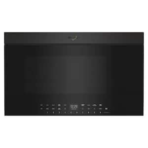 30 in. 1.1 cu. ft. Air Fry Over-the-Range Flush Built-In Microwave in Black Stainless Finish with Flush Built-in Design