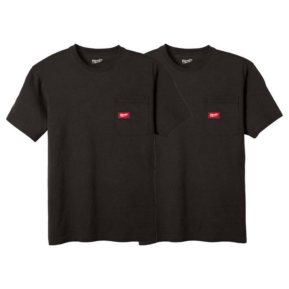 Men's X-Large Black GRIDIRON Cotton/Polyester Gen ll Short-Sleeve Pocket T-Shirt (2-Pack) price history on PriceWatchPro
