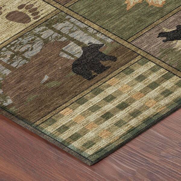 Chantille Machine Washable Indoor/Outdoor Abstract ACN2448 Chocolate 8 ft. x 10 ft. Area Rug