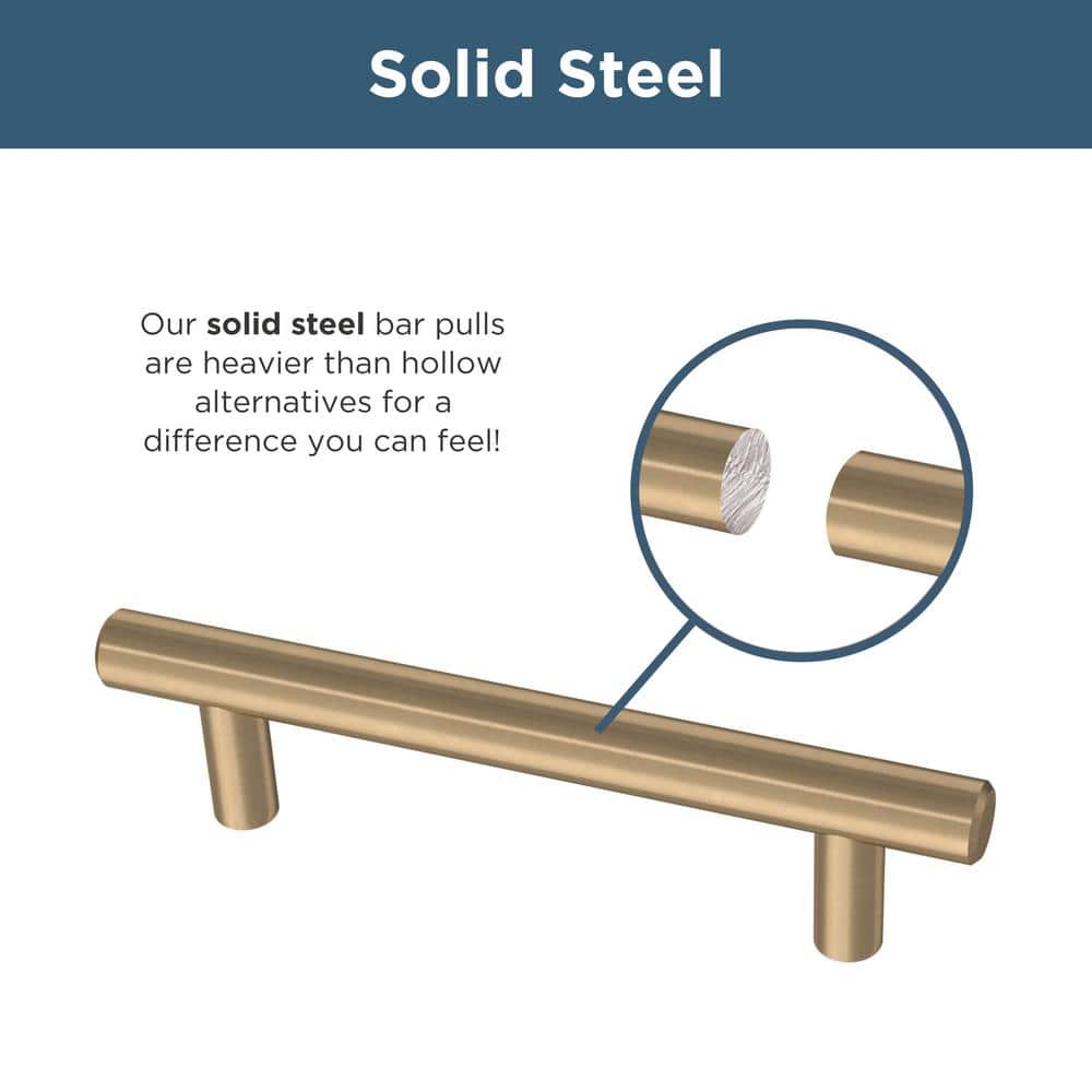 Champagne Bronze Modern Bar Cabinet Pulls with Mounting Hardware