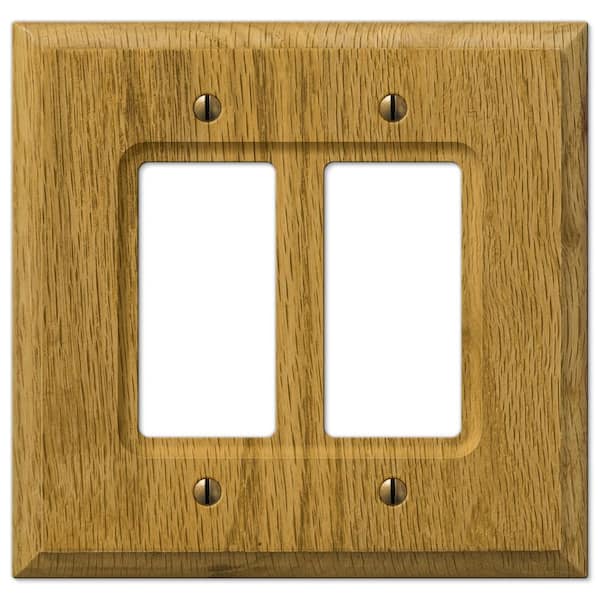 Carson 2 Gang Rocker Wood Wall Plate - Light Oak
