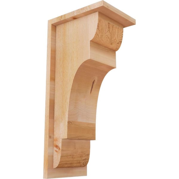 Ekena Millwork 8 in. x 10 in. x 22 in. New Brighton Rough Sawn Western Red Cedar Corbel with Backplate