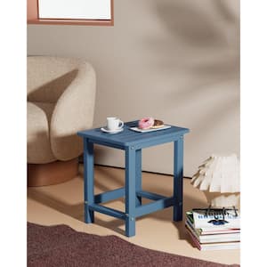 16.73 in. H Navy Square Single Layer Plastic Adirondack Outdoor Patio Side Table