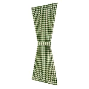 Buffalo Check 54 in. W x 72 in. L Polyester/Cotton Light Filtering Door Panel and Tieback in Sage