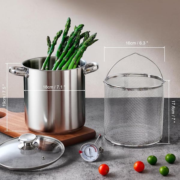 Cook N Home Deep Fryer Pot, 5-Qt Japanese Tempura Deep Frying Pot