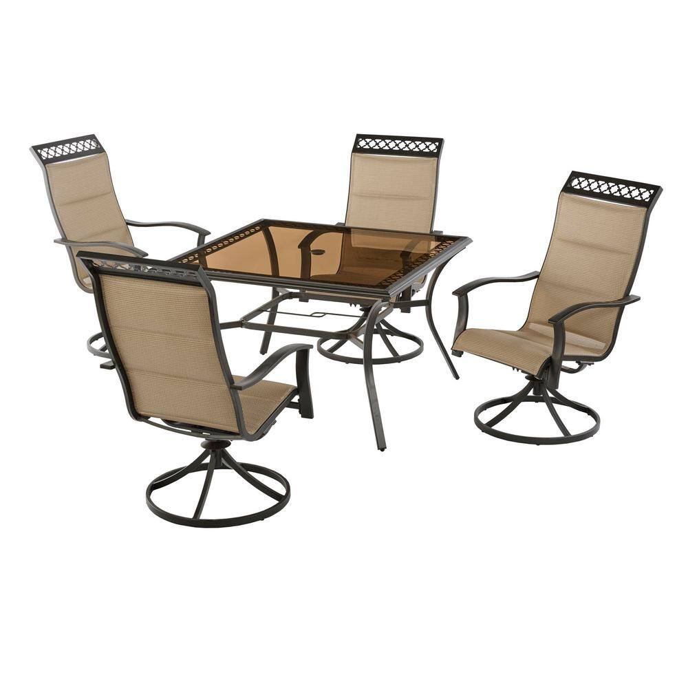 hampton bay statesville swivel steel woven outdoor patio dining chair